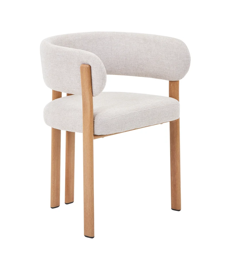 Sedia da pranzo Eloise in beige con effetto rovere