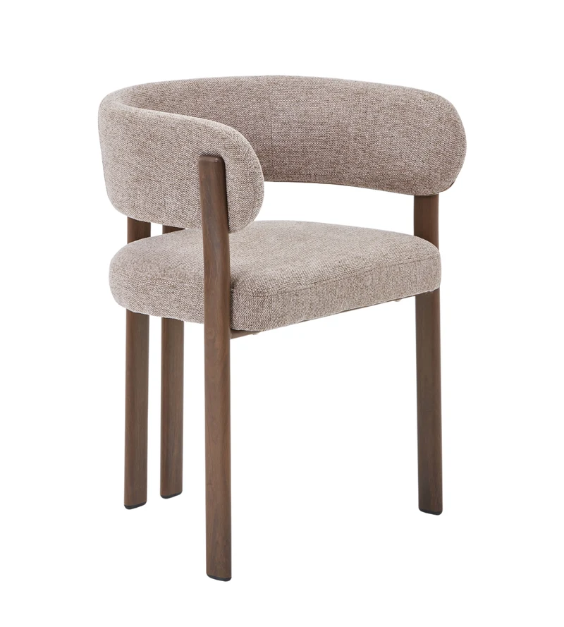 Sedia da pranzo Eloise color sabbia con effetto rovere affumicato