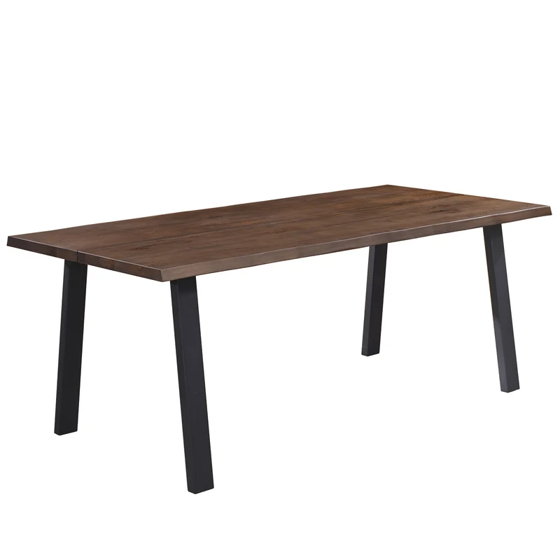 Molly Tavolo da pranzo - 200x95 cm - fumo di nocciola con gambe a forma di A - (Preparato per pannelli aggiuntivi)