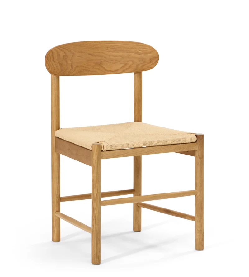 Sedia da pranzo Phoebe in rovere con seduta intrecciata
