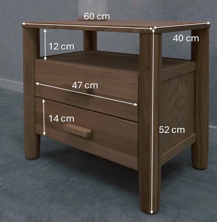 Comodino in rovere massiccio AURA | VESKOR