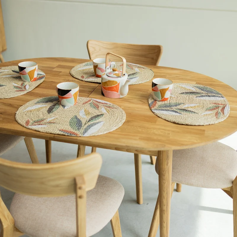 Tavolo da pranzo ovale allungabile in rovere massiccio Escandi 2 | NordicStory