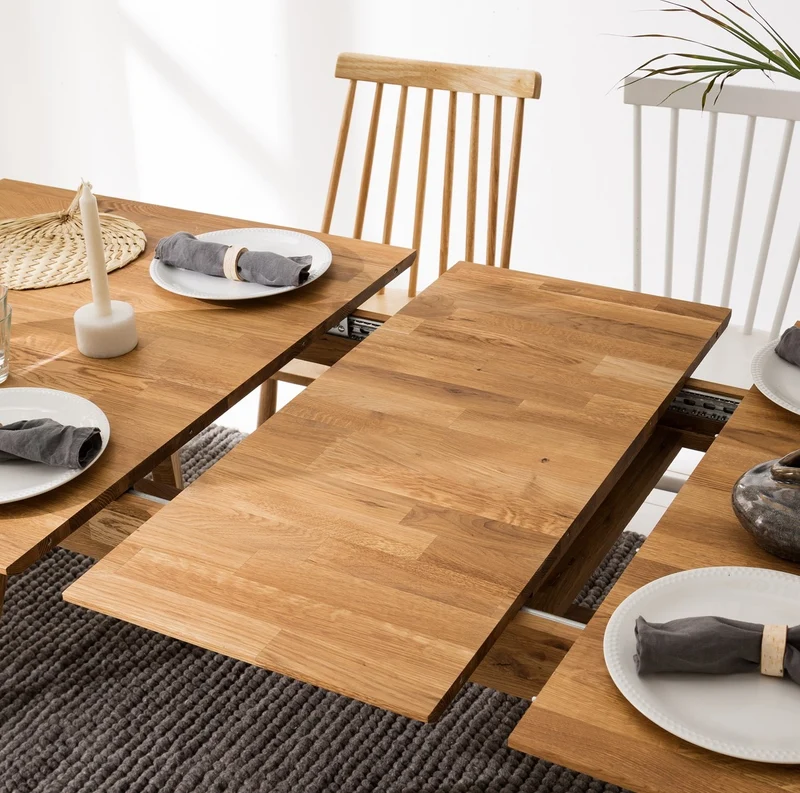 Tavolo da pranzo rettangolare allungabile in rovere massiccio Escandi | NordicStory