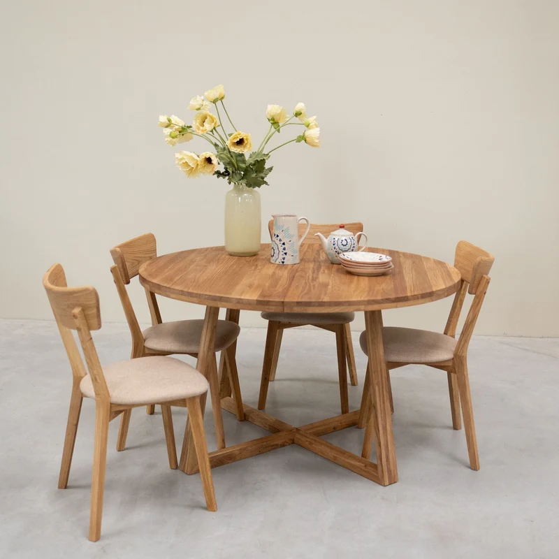 Confezione di 2 o 4 sedie da pranzo in rovere massiccio Diana Beige | NordicStory
