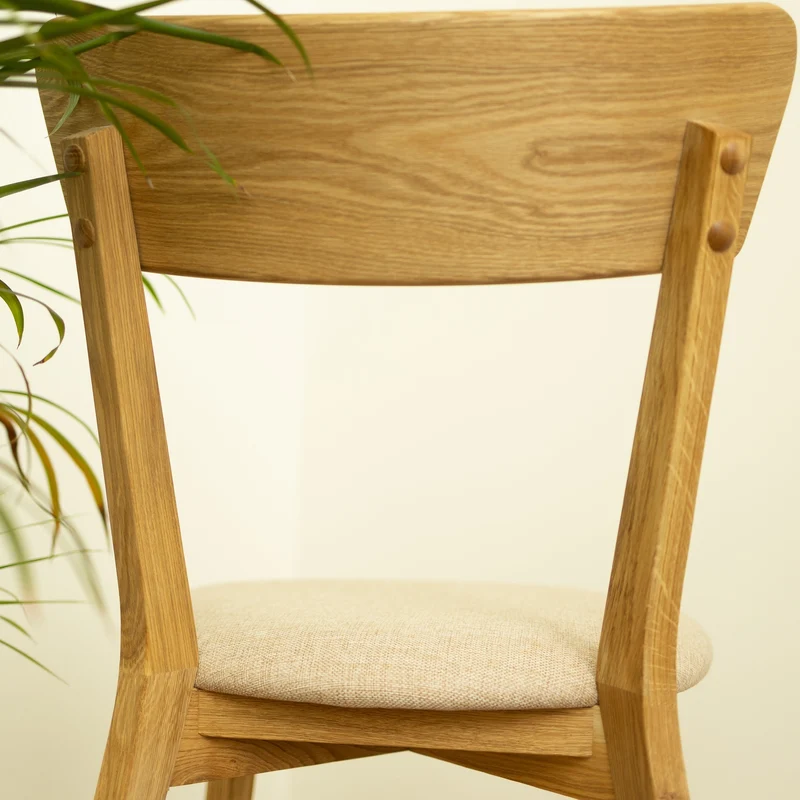 Confezione di 2 o 4 sedie da pranzo in rovere massiccio Diana Beige | NordicStory