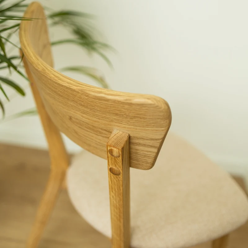 Confezione di 2 o 4 sedie da pranzo in rovere massiccio Diana Beige | NordicStory