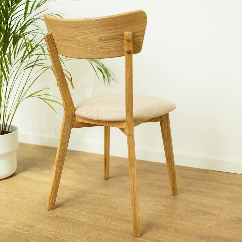 Confezione di 2 o 4 sedie da pranzo in rovere massiccio Diana Beige | NordicStory