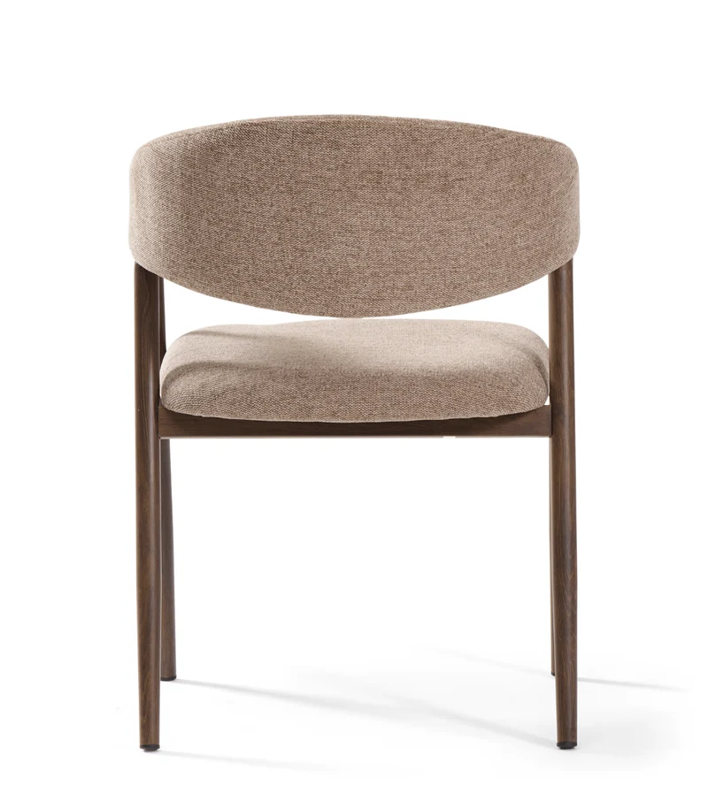 Sedia da pranzo Ebba - Tessuto sabbia con gambe in rovere fumé