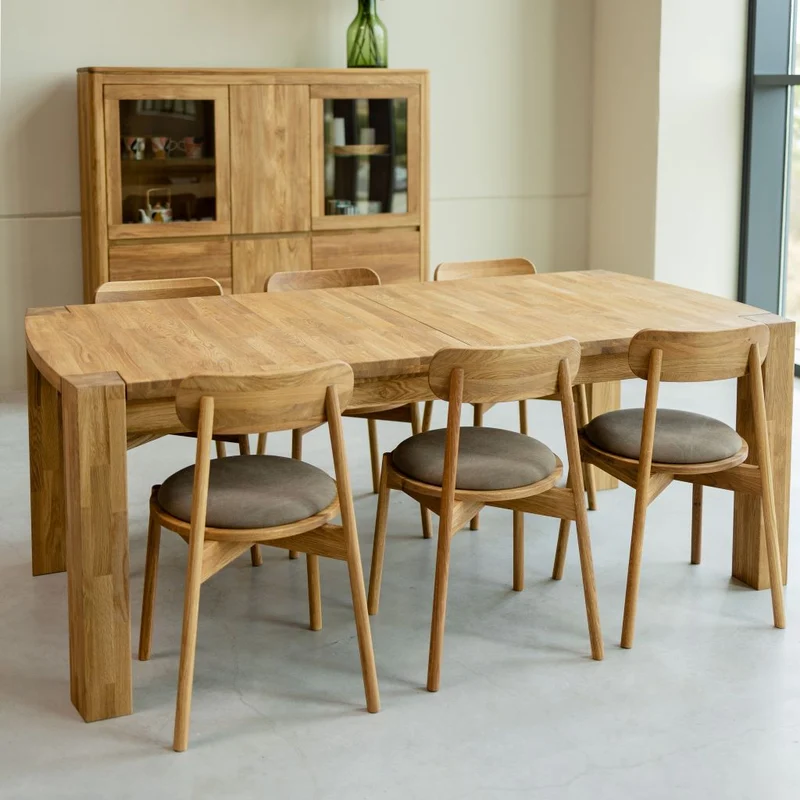 Tavolo da pranzo rettangolare allungabile in legno di rovere BALDER fino a 5 m | NordicStory