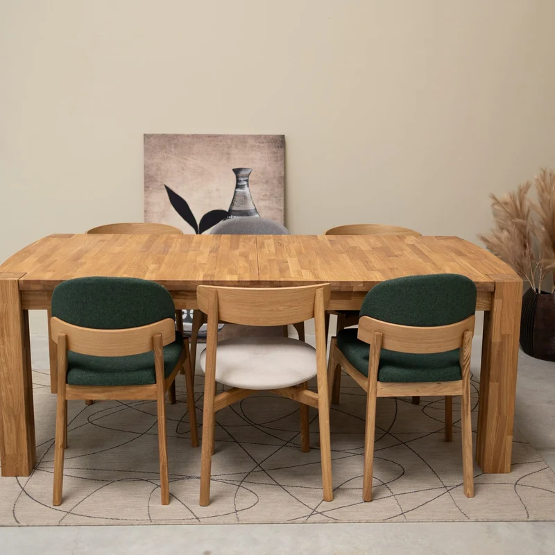 Tavolo da pranzo rettangolare allungabile in legno di rovere BALDER fino a 5 m | NordicStory