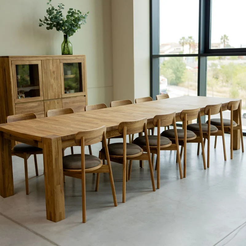 Tavolo da pranzo rettangolare allungabile in legno di rovere BALDER fino a 5 m | NordicStory