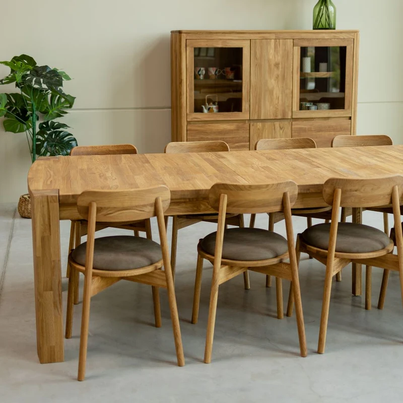 Tavolo da pranzo rettangolare allungabile in legno di rovere BALDER fino a 5 m | NordicStory