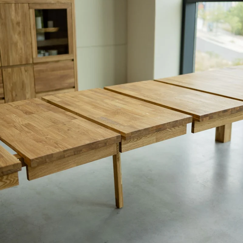 Tavolo da pranzo rettangolare allungabile in legno di rovere BALDER fino a 5 m | NordicStory