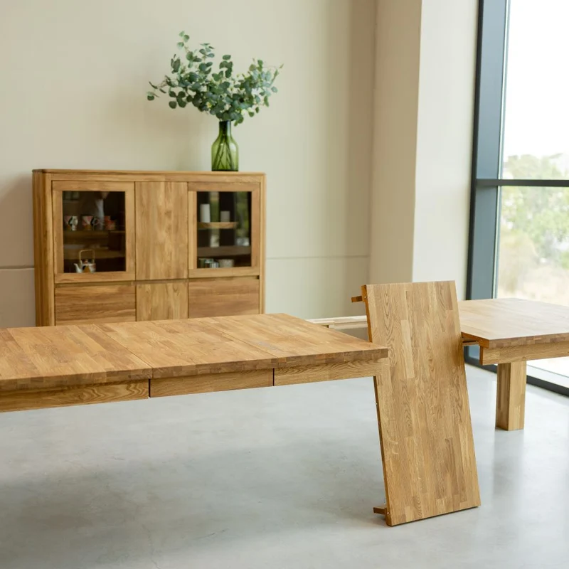 Tavolo da pranzo rettangolare allungabile in legno di rovere BALDER fino a 5 m | NordicStory