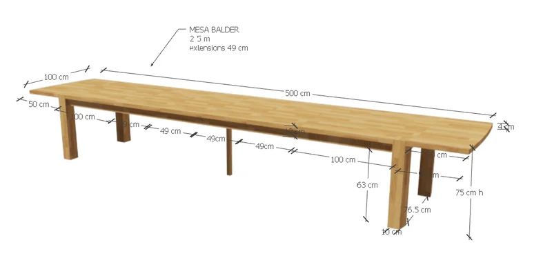 Tavolo da pranzo rettangolare allungabile in legno di rovere BALDER fino a 5 m | NordicStory
