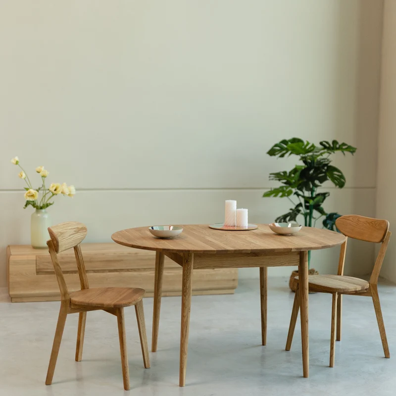 Tavolo da pranzo allungabile in legno di rovere MALMO | NordicStory