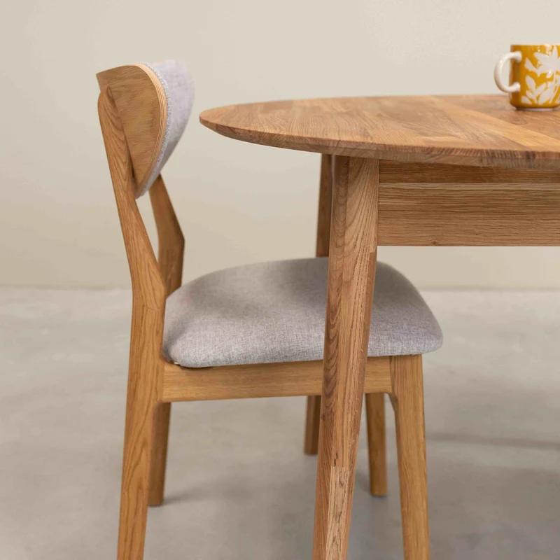 Tavolo da pranzo rotondo ed estensibile in legno massello di rovere Escandi 5 | NordicStory