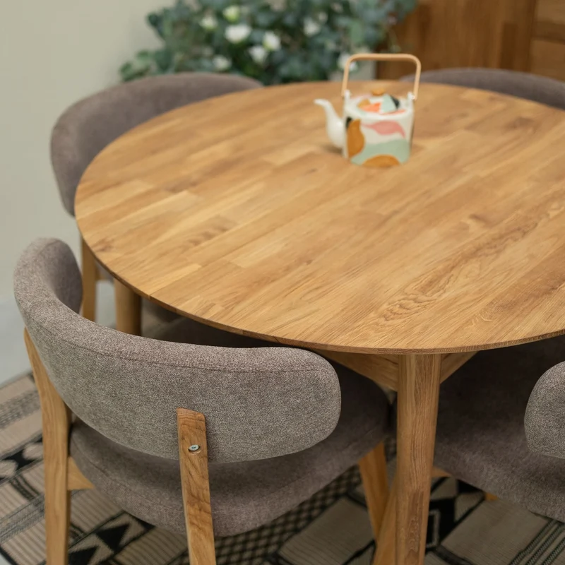 Tavolo da pranzo rotondo ed estensibile in legno massello di rovere Escandi 3 | NordicStory