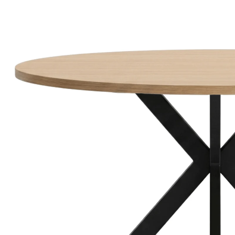 Ebbe tavolo da pranzo rotondo in rovere con gambe incrociate Ø100 cm