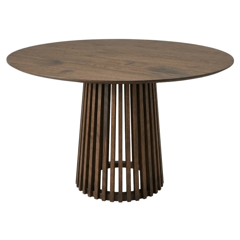 Tavolo da pranzo rotondo Harris in effetto rovere fumé - Ø110 cm