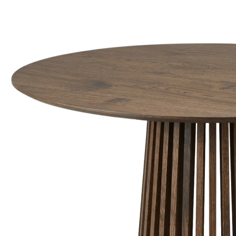 Tavolo da pranzo rotondo Harris in effetto rovere fumé - Ø110 cm