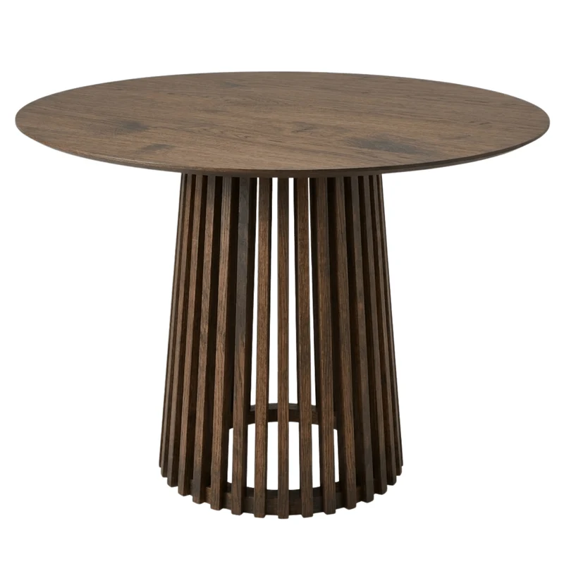 Tavolo da pranzo rotondo Harris in effetto rovere fumé - Ø88 cm