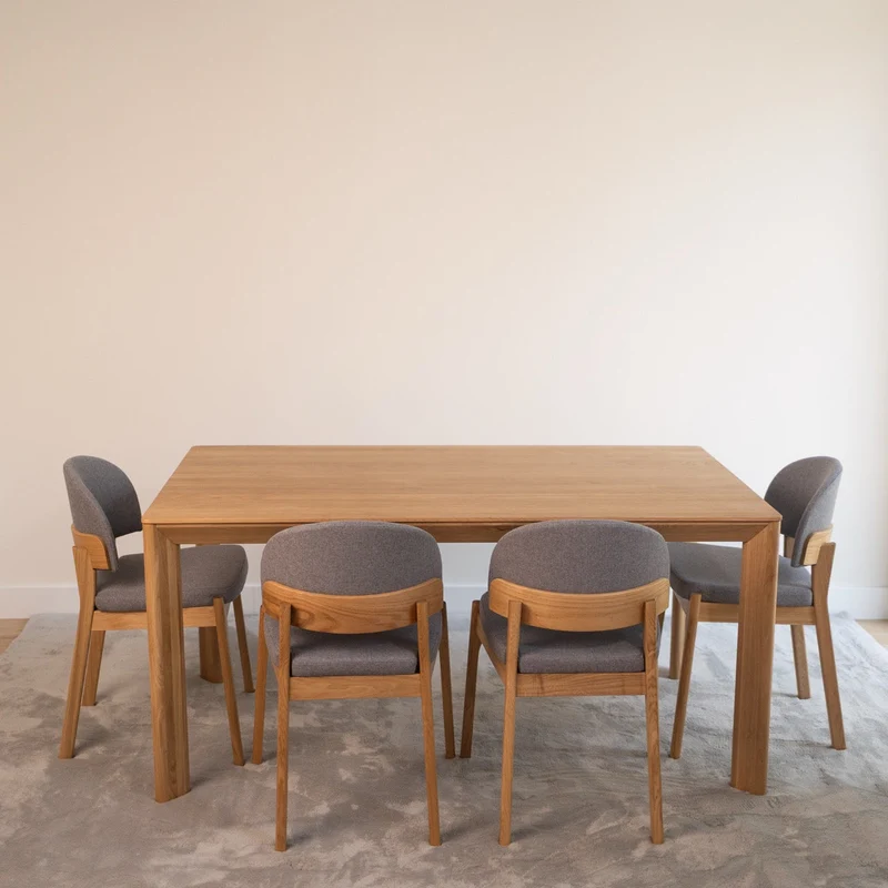 Tavolo da pranzo fisso in legno massello di rovere DITA | VESKOR