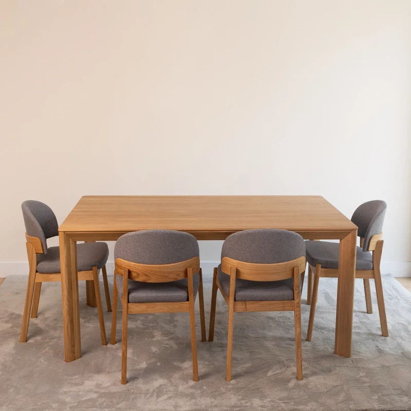 Tavolo da pranzo fisso in legno massello di rovere DITA | VESKOR