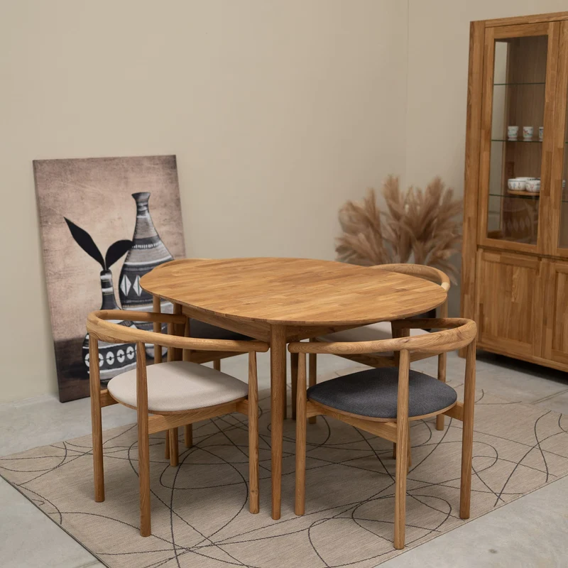 Confezione da 2 o 4 sedie in rovere massiccio imbottite Lea | NordicStory