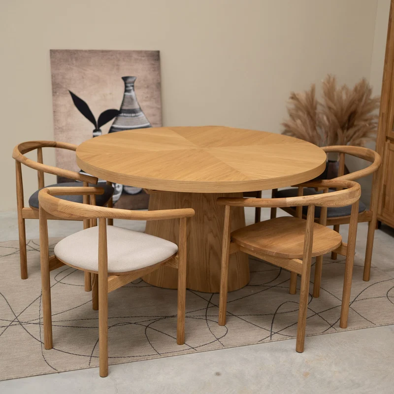 Confezione da 2 o 4 sedie in rovere massiccio imbottite Lea | NordicStory
