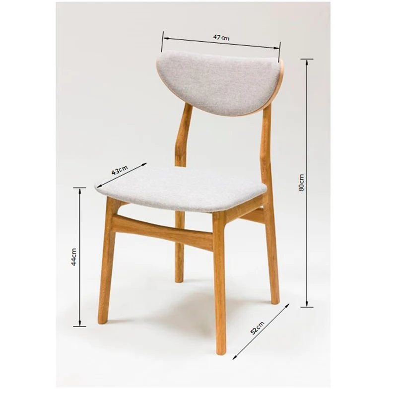 Set da 2 o 4 sedie da pranzo in rovere massiccio Maxwell, imbottite | NordicStory