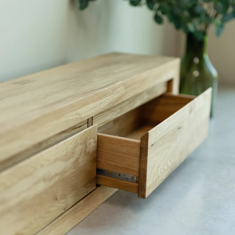 Consolle sospesa in legno massello di rovere Sven | NordicStory