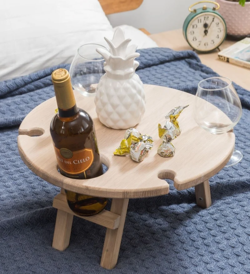 Mini tavolo da vino pieghevole in rovere massiccio | NordicStory