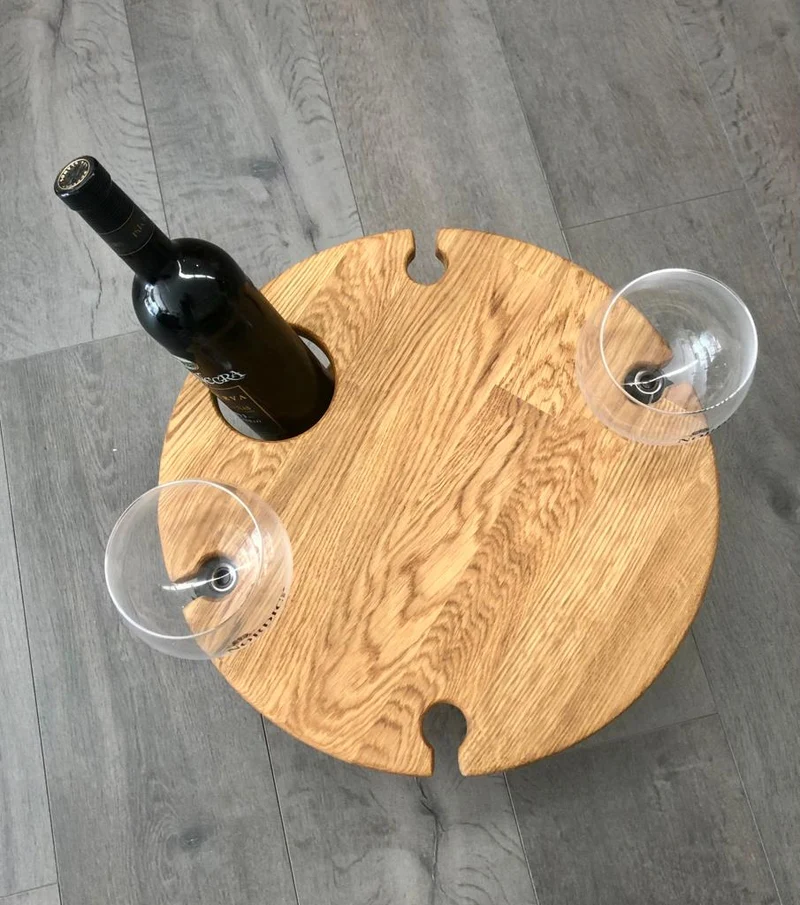 Mini tavolo da vino pieghevole in rovere massiccio | NordicStory
