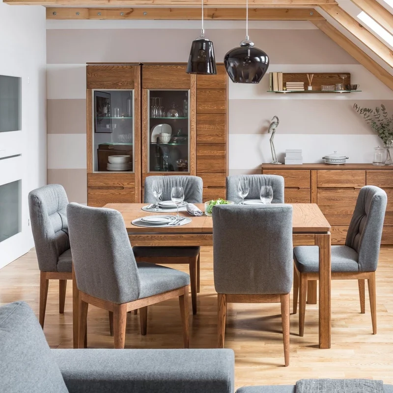 Tavolo da pranzo allungabile in legno di quercia Montenegro 40 | LoftStory