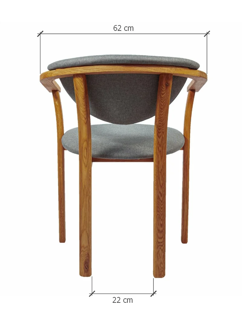 Confezione da 2 o 4 sedie da pranzo Alexis, struttura in rovere massiccio, rivestimento in grigio nordico | NordicStory