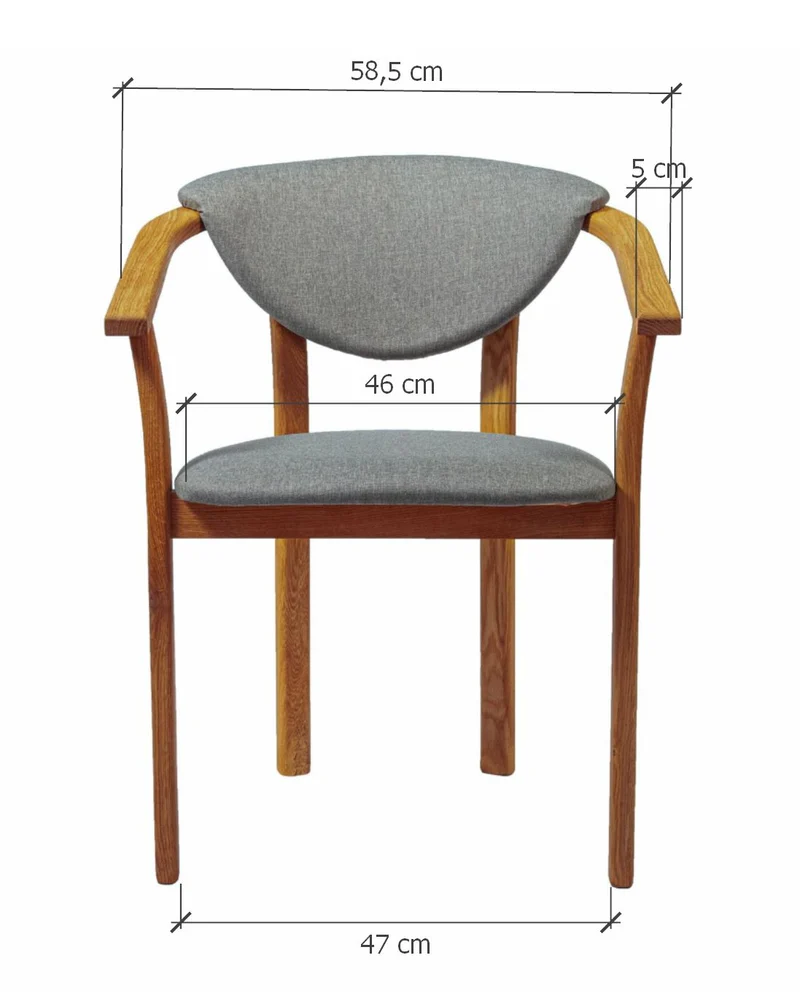 Confezione da 2 o 4 sedie da pranzo Alexis, struttura in rovere massiccio, rivestimento in grigio nordico | NordicStory