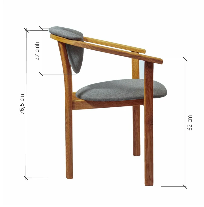 Confezione da 2 o 4 sedie da pranzo Alexis, struttura in rovere massiccio, rivestimento in grigio nordico | NordicStory