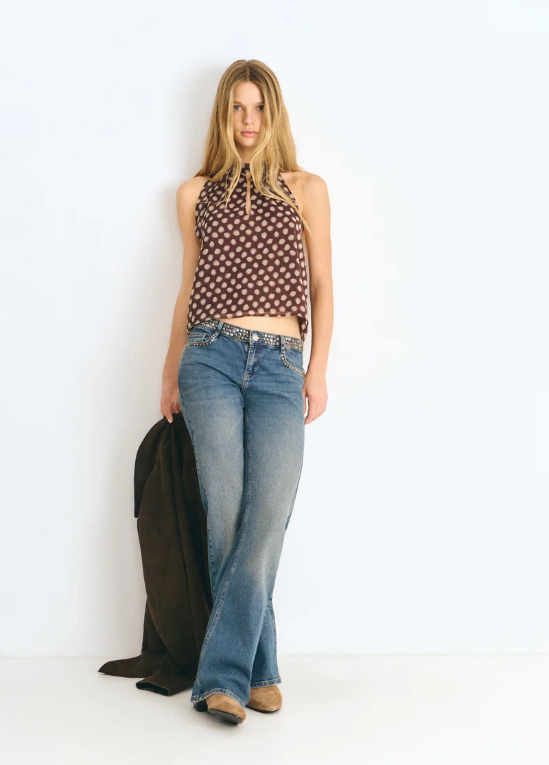Printed halter top