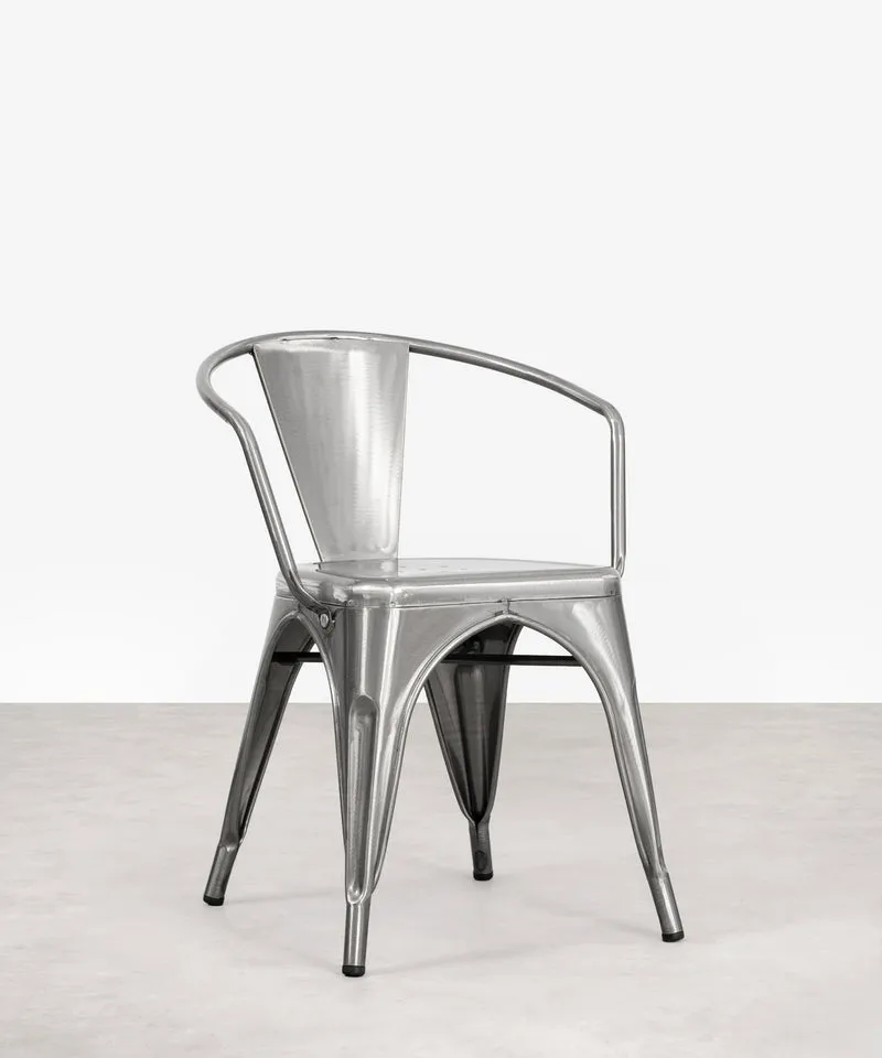 Silla de Comedor de Metal con Reposabrazos Tolik