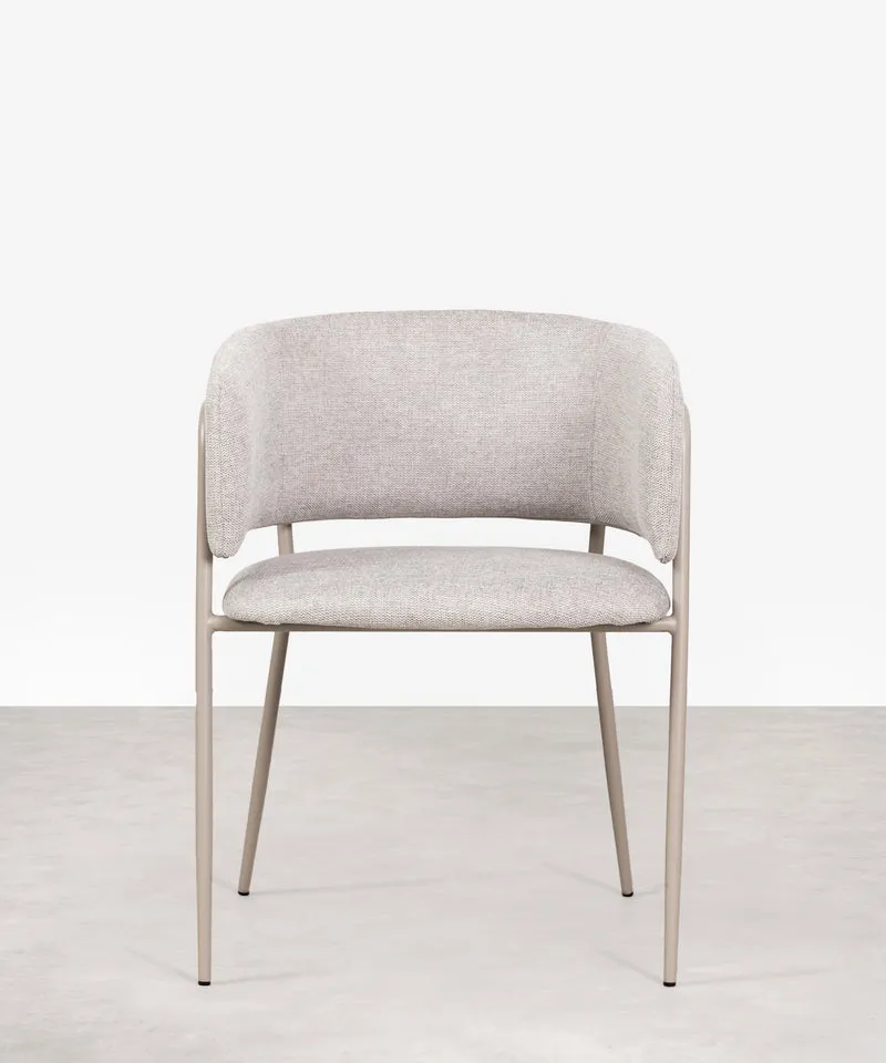 Silla de Comedor en Tela y Metal con Reposabrazos Teresa