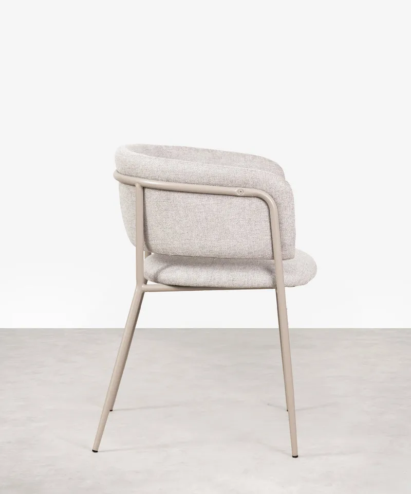 Silla de Comedor en Tela y Metal con Reposabrazos Teresa