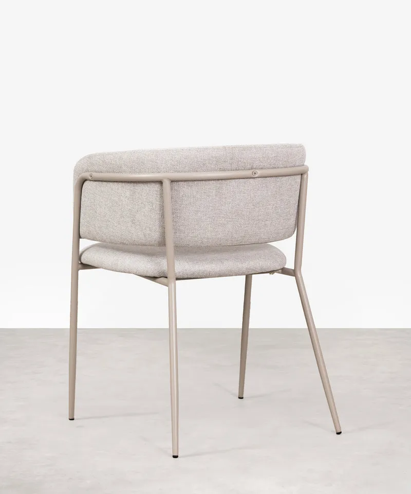 Silla de Comedor en Tela y Metal con Reposabrazos Teresa