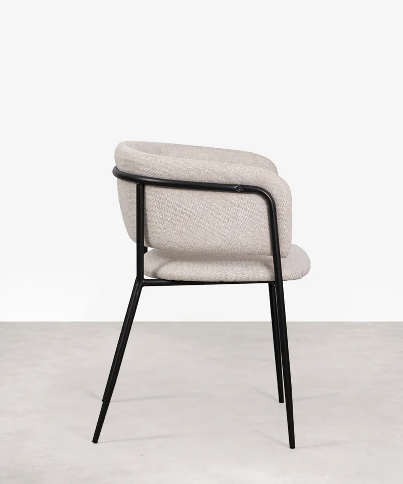 Silla de Comedor en Tela y Metal con Reposabrazos Teresa