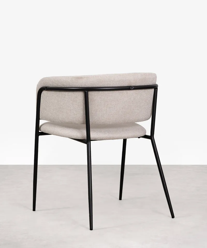 Silla de Comedor en Tela y Metal con Reposabrazos Teresa
