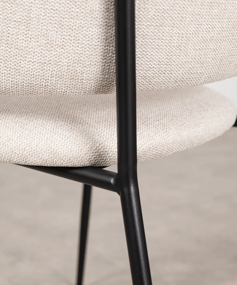 Silla de Comedor en Tela y Metal con Reposabrazos Teresa