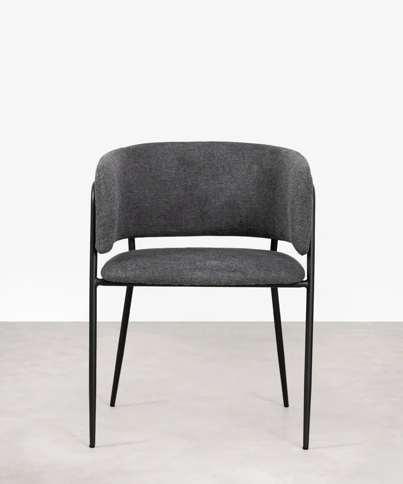 Silla de Comedor en Tela y Metal con Reposabrazos Teresa