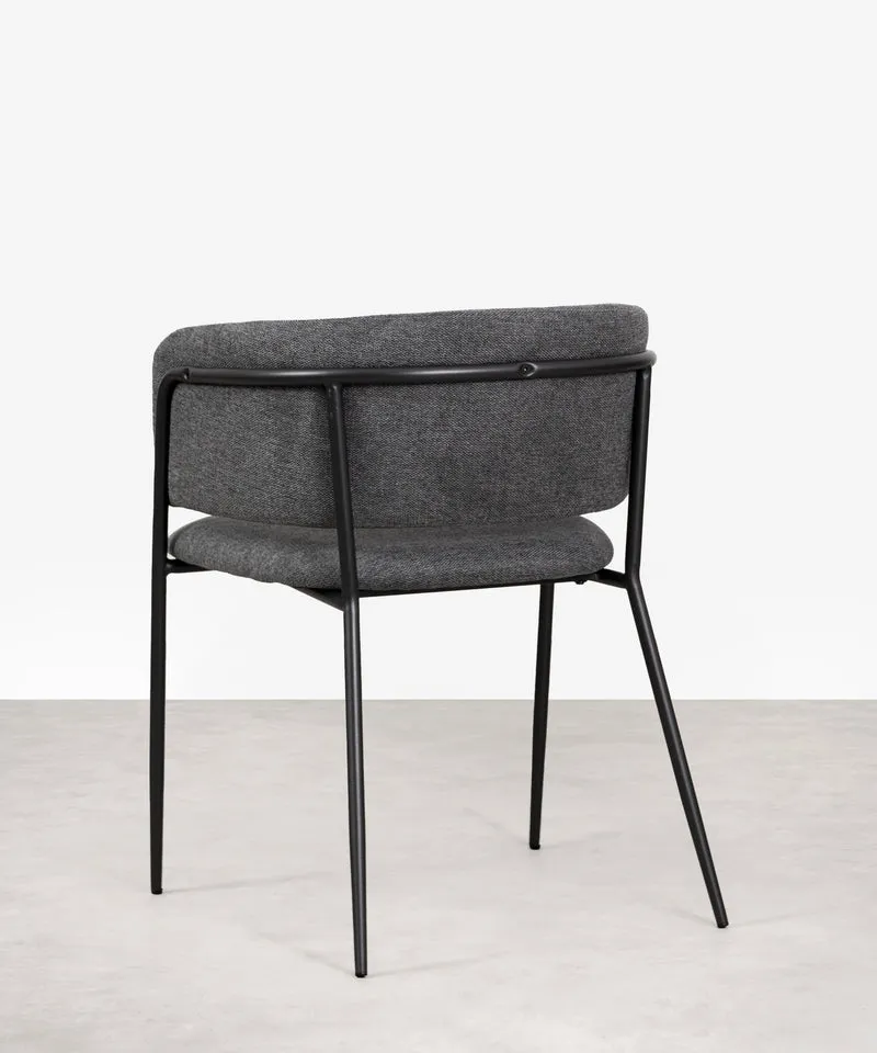 Silla de Comedor en Tela y Metal con Reposabrazos Teresa