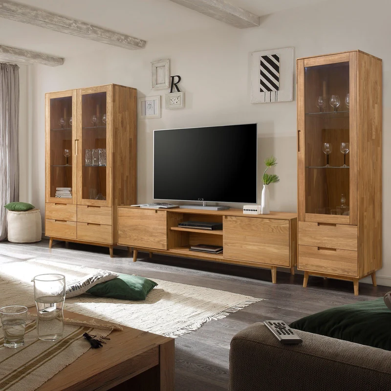 Armadio vetrina in legno massello di rovere Escandi 2 | NordicStory