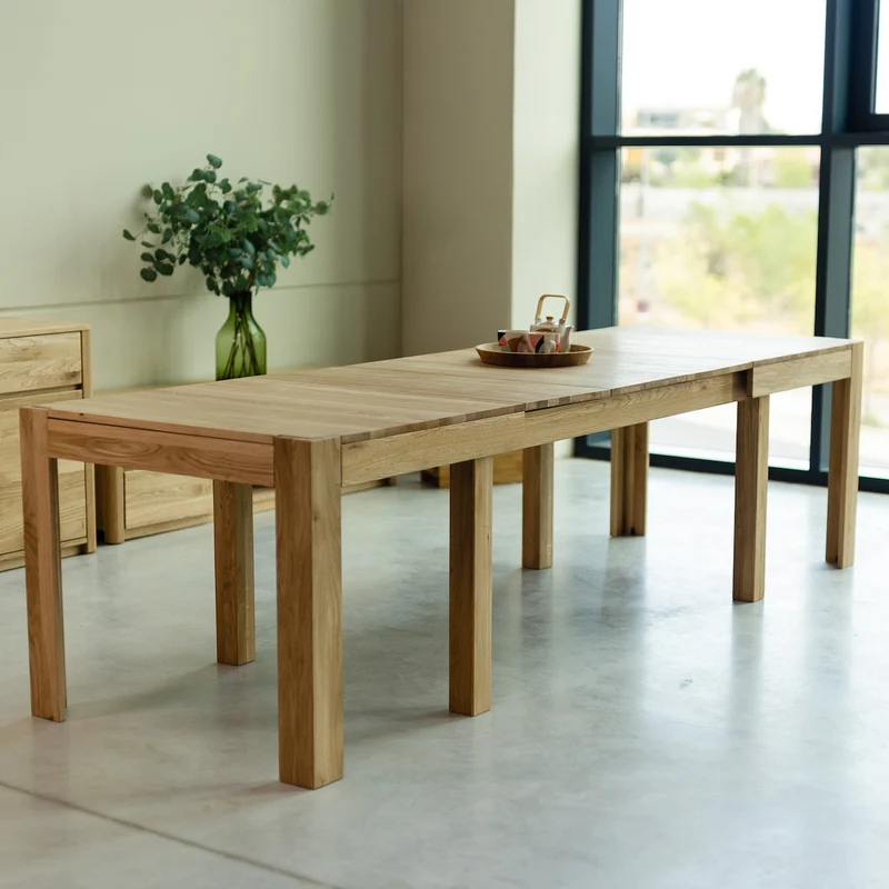 Tavolo da pranzo allungabile in legno massello di rovere XL | NordicStory